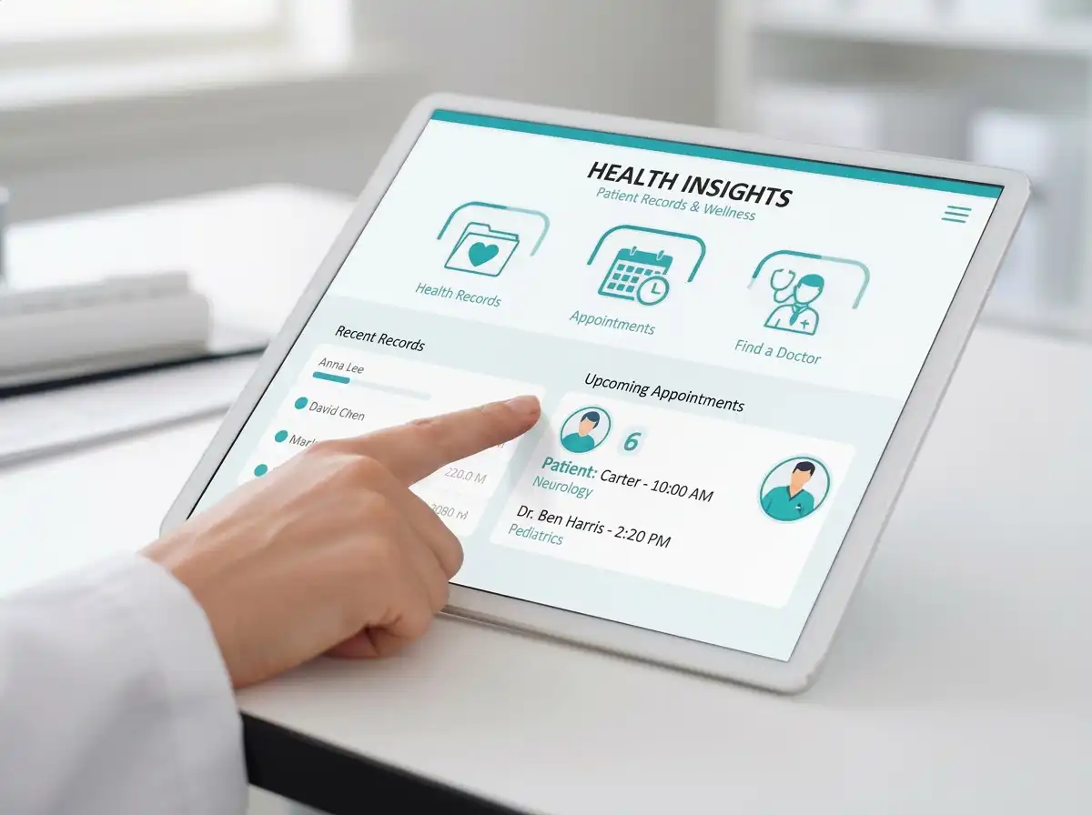 Healthcare tablet dashboard